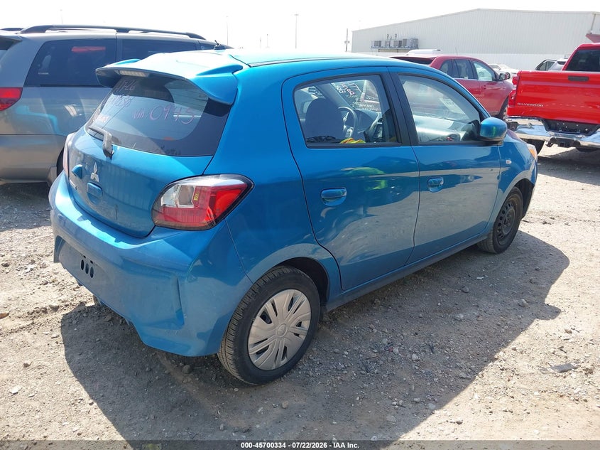 2024 Mitsubishi Mirage VIN ML32AUHJ8RH020945 IAAI salvage auction — SIDE, Salvage Title, sold $925 on 2026-07-30 (photo 4)