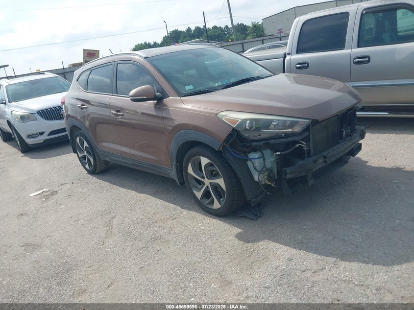 2016 Hyundai Tucson VIN KM8J33A28GU100990 IAAI salvage auction — FRONT END, Wait Title, sold $3,100 on 2026-09-05 (photo 1)