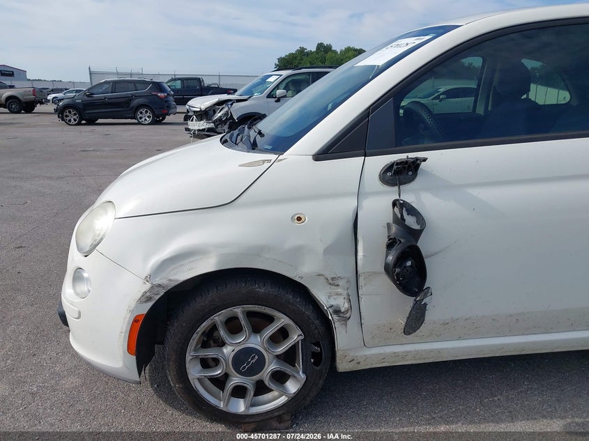 2013 Fiat 500 VIN 3C3CFFAR6DT553258 IAAI salvage auction — LEFT FRONT, Salvage (Indiana), sold $225 on 2026-08-15 (photo 6)