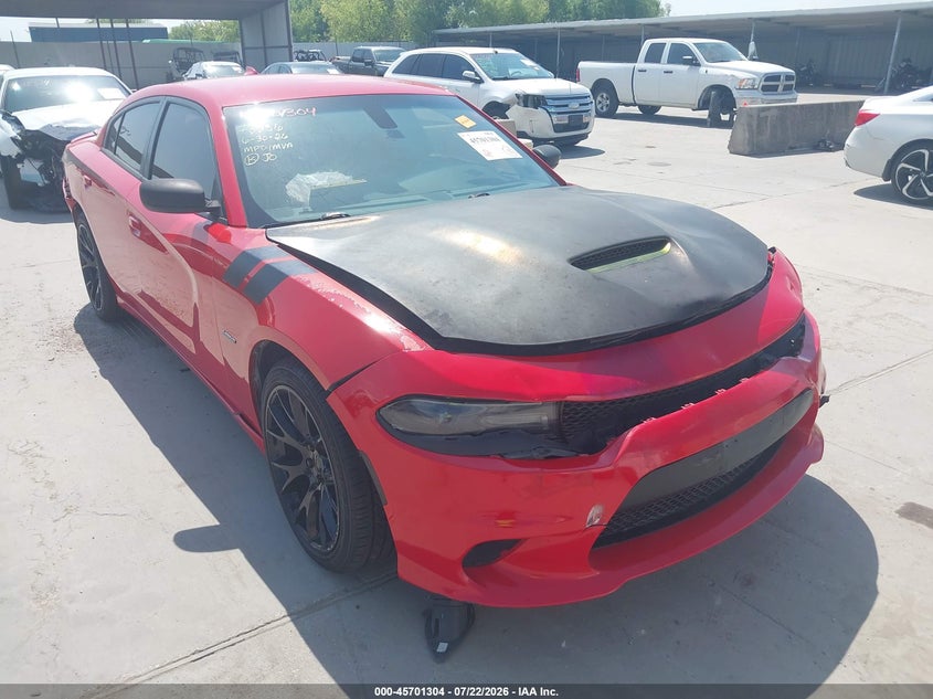 2018 Dodge Charger VIN 2C3CDXCT9JH209903 IAAI salvage auction — FRONT & REAR, Wait Title, sold $6,900 on 2026-10-07 (photo 1)