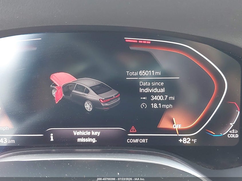 2020 BMW 7er VIN WBA7T4C04LGG62720 IAAI salvage auction — FRONT END, Clear (New York), sold $9,600 on 2026-07-28 (photo 7)