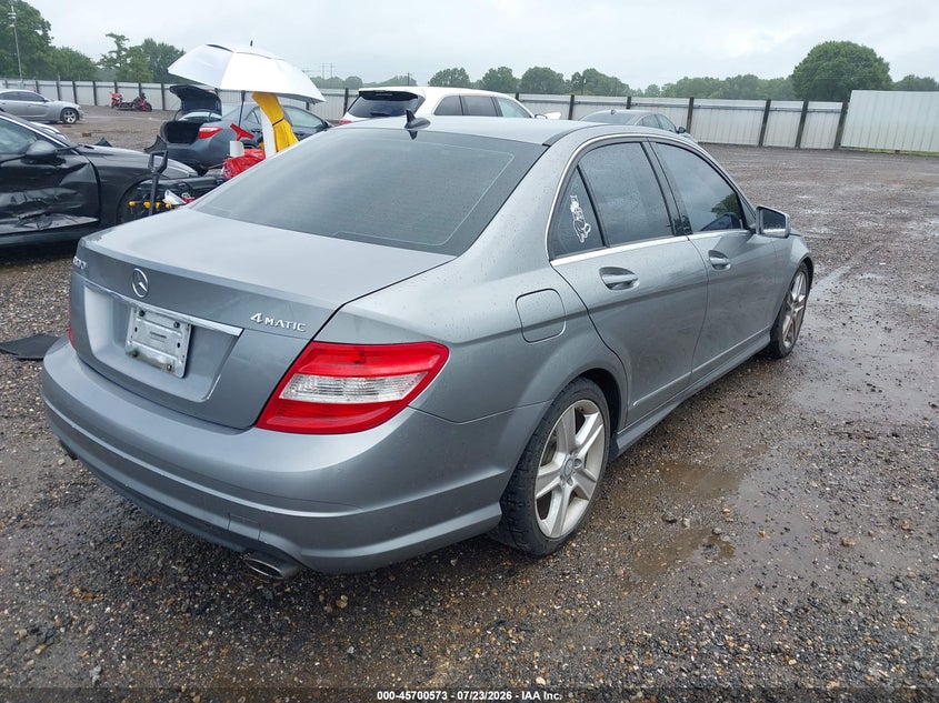 2011 Mercedes-benz C class VIN WDDGF8BBXBR168548 IAAI salvage auction — FRONT END, Salvage (Louisiana), sold $1,550 on 2026-08-12 (photo 4)