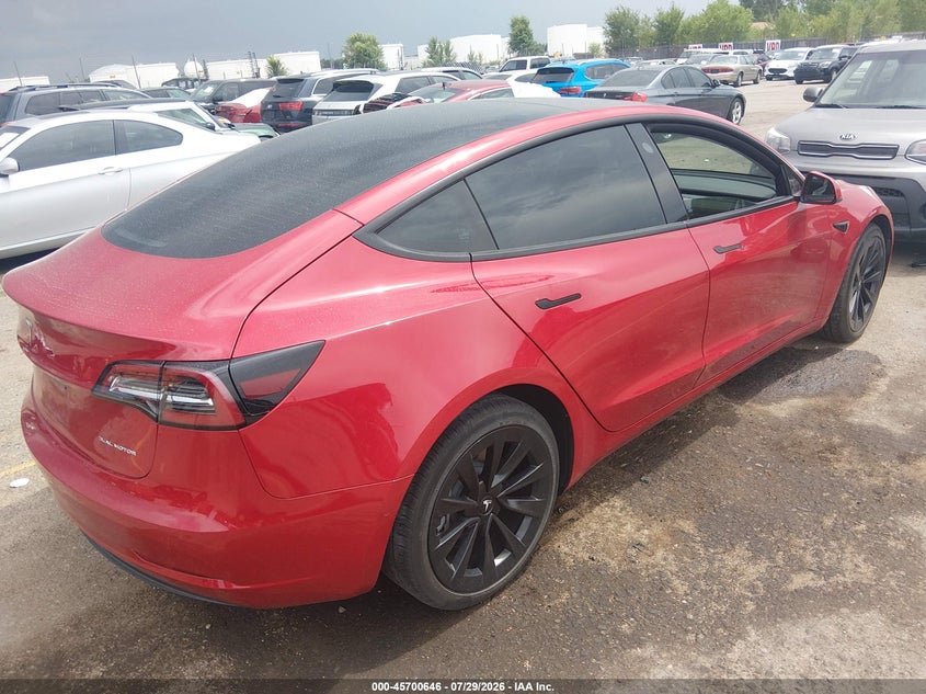 2022 Tesla Model 3 VIN 5YJ3E1EB7NF131899 IAAI salvage auction — LEFT REAR, Salvage (Colorado), sold $6,550 on 2026-09-29 (photo 4)