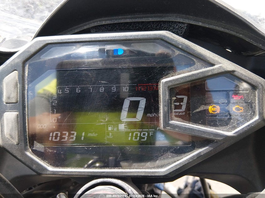 2025 Kawasaki Ninja VIN ML5EXGG14SDA67590 IAAI salvage auction — FRONT END, Wait Title, sold $525 on 2026-09-16 (photo 7)