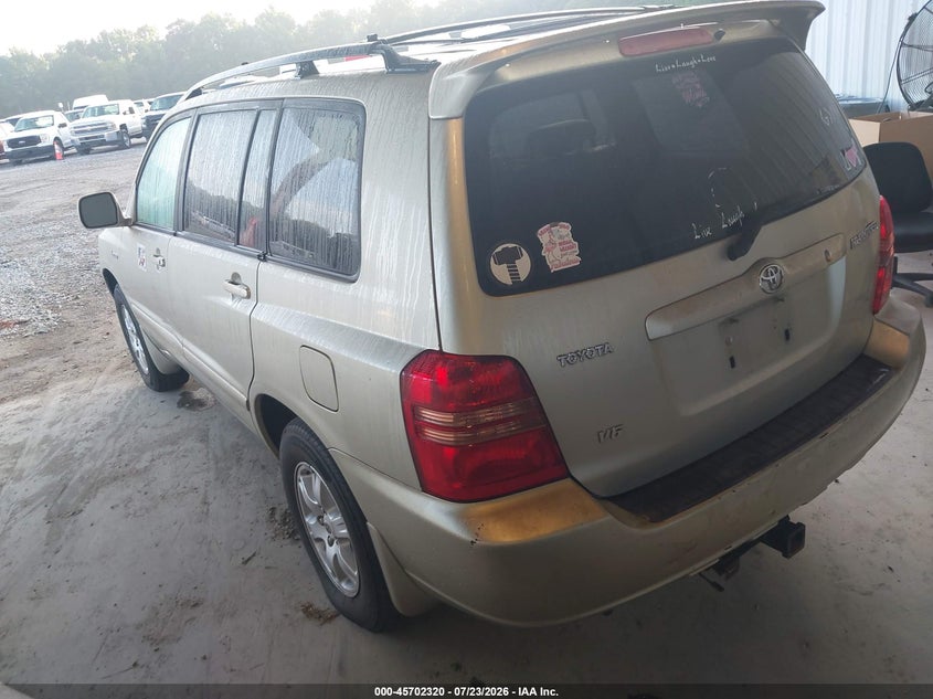 2003 Toyota Highlander VIN JTEGF21A930109167 IAAI salvage auction — NORMAL WEAR, Clear (Georgia), sold $775 on 2026-07-29 (photo 3)