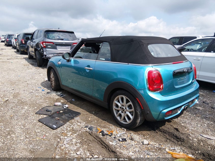 2017 Mini Convertible VIN WMWWG9C55H3C80574 IAAI salvage auction — NORMAL WEAR, Salvage Title, sold $1,875 on 2026-08-13 (photo 3)