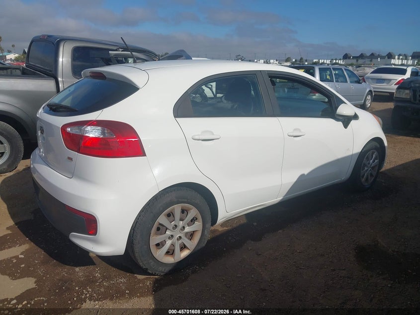2016 Kia Rio VIN KNADM5A33G6600933 IAAI salvage auction — NORMAL WEAR, Clear - Dealer Only (California), sold $350 on 2026-07-29 (photo 4)