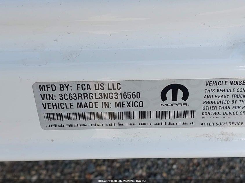 2022 Ram 3500 VIN 3C63RRGL3NG316560 IAAI salvage auction — RIGHT SIDE, Bill Of Sale (Washington), sold $19,925 on 2026-08-22 (photo 9)
