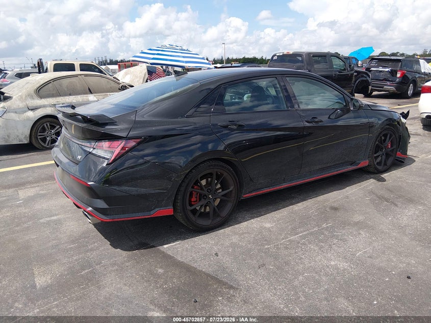 2026 Hyundai Elantra n VIN KMHLW4DK1TU039848 IAAI salvage auction — LEFT FRONT, Salvage Title, sold $10,775 on 2026-09-10 (photo 4)