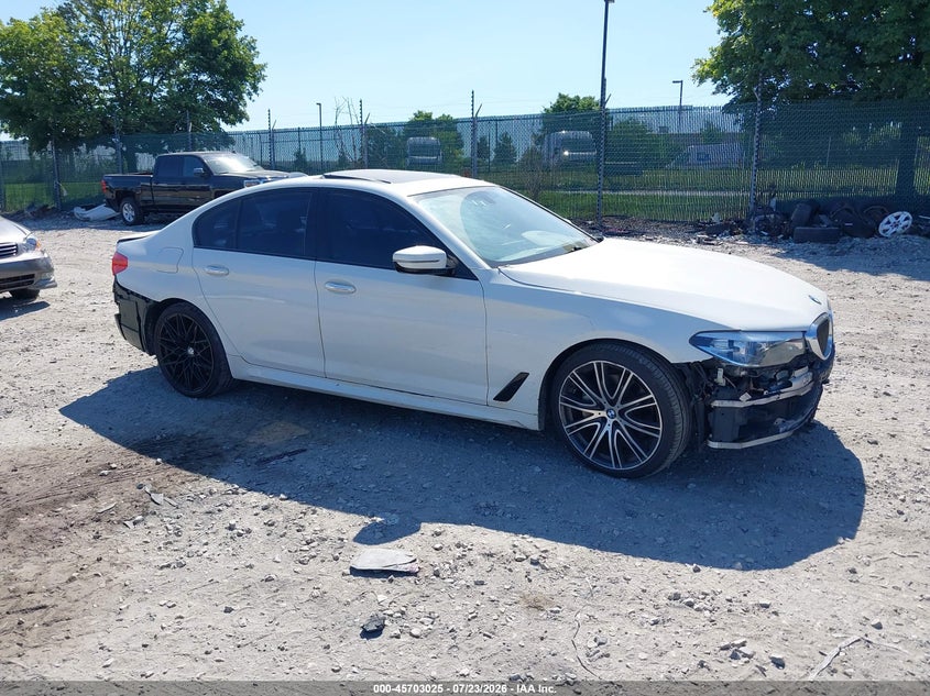2017 BMW 5er VIN WBAJE7C38HG888016 IAAI salvage auction — FRONT & REAR, Clear (Pennsylvania), sold $6,500 on 2026-08-01 (photo 1)