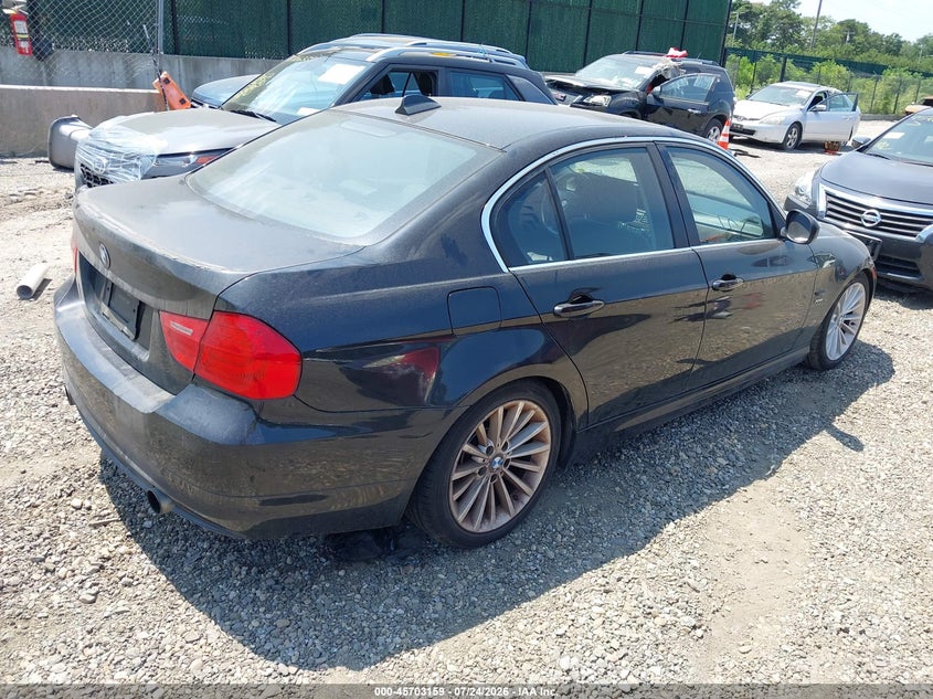 2009 BMW 3 series VIN WBAPL33519A406680 IAAI salvage auction — FRONT & REAR, Clear (New York), sold $600 on 2026-08-04 (photo 4)