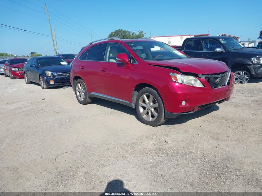 2010 Lexus Rx 350 VIN JTJZK1BA2A2410394 IAAI salvage auction — FRONT END, Rebuildable (Florida), sold $4,050 on 2026-08-27 (photo 1)