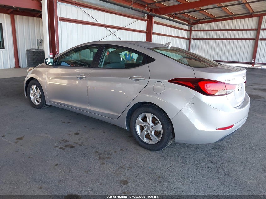 2014 Hyundai Elantra VIN 5NPDH4AEXEH502830 IAAI salvage auction — NORMAL WEAR, Clear - Dealer Only (California), sold $1,150 on 2026-08-29 (photo 3)