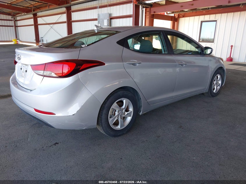 2014 Hyundai Elantra VIN 5NPDH4AEXEH502830 IAAI salvage auction — NORMAL WEAR, Clear - Dealer Only (California), sold $1,150 on 2026-08-29 (photo 4)