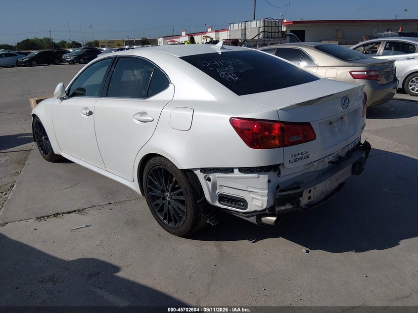 2007 Lexus Is VIN JTHBK262675041963 IAAI salvage auction — NORMAL WEAR, Original (Texas), sold $0 on 2026-09-30 (photo 3)