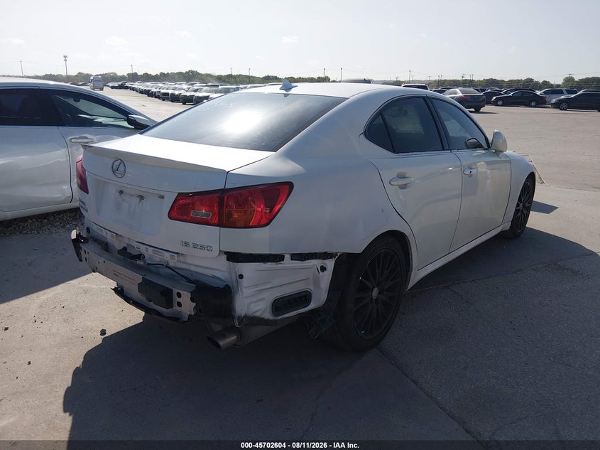 2007 Lexus Is VIN JTHBK262675041963 IAAI salvage auction — NORMAL WEAR, Original (Texas), sold $0 on 2026-09-30 (photo 4)