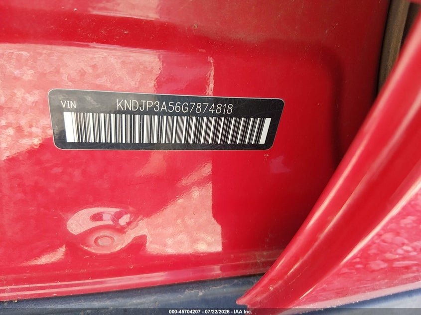 2016 Kia Soul VIN KNDJP3A56G7874818 IAAI salvage auction — MECHANICAL, Salvage (Arkansas), sold $25 on 2026-07-30 (photo 9)