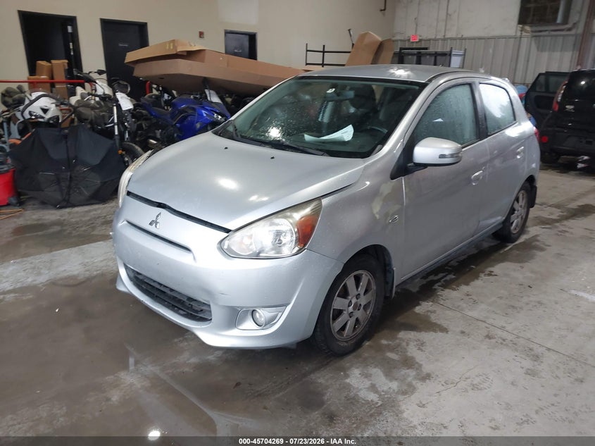 2015 Mitsubishi Mirage VIN ML32A4HJ7FH038185 IAAI salvage auction — RIGHT FRONT, Wait Title, sold $550 on 2026-08-19 (photo 2)