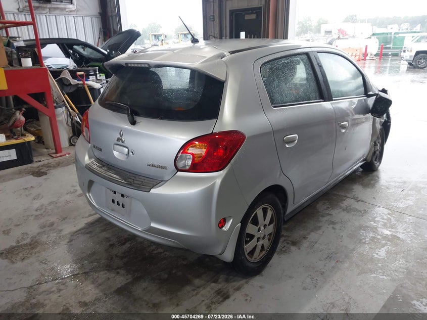 2015 Mitsubishi Mirage VIN ML32A4HJ7FH038185 IAAI salvage auction — RIGHT FRONT, Wait Title, sold $550 on 2026-08-19 (photo 4)