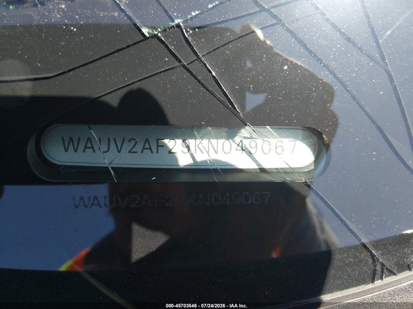 2019 Audi A7 VIN WAUV2AF29KN049067 IAAI salvage auction — FRONT END, Wait Title, sold $12,250 on 2026-08-29 (photo 9)