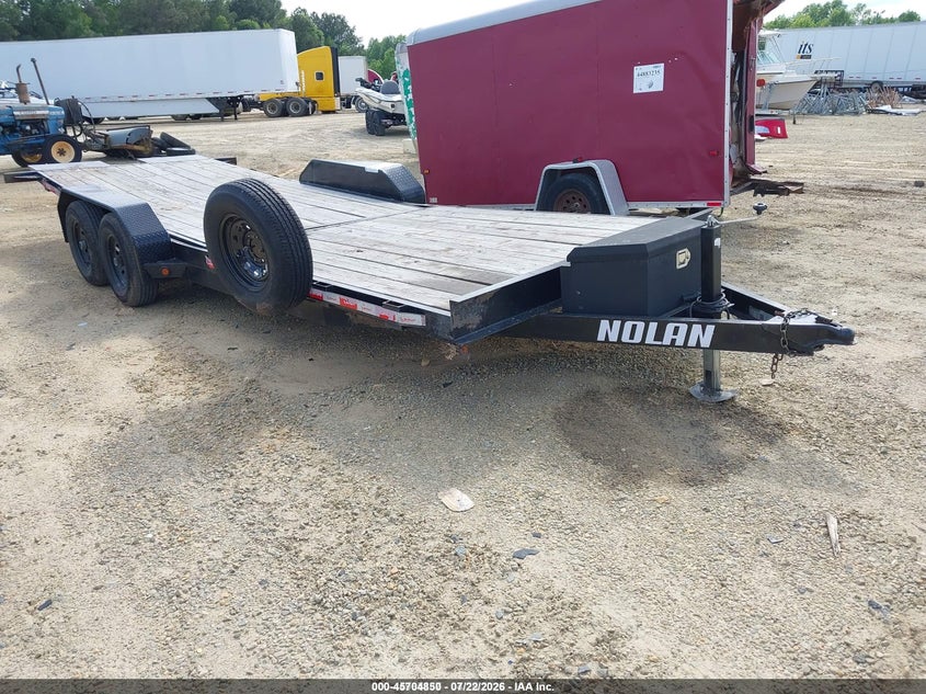 2024 Nolan Equipment open bed trailer VIN 7U4BE2228RD002864 IAAI salvage auction — SIDE, Salvage (North Carolina), sold $275 on 2026-07-29 (photo 1)