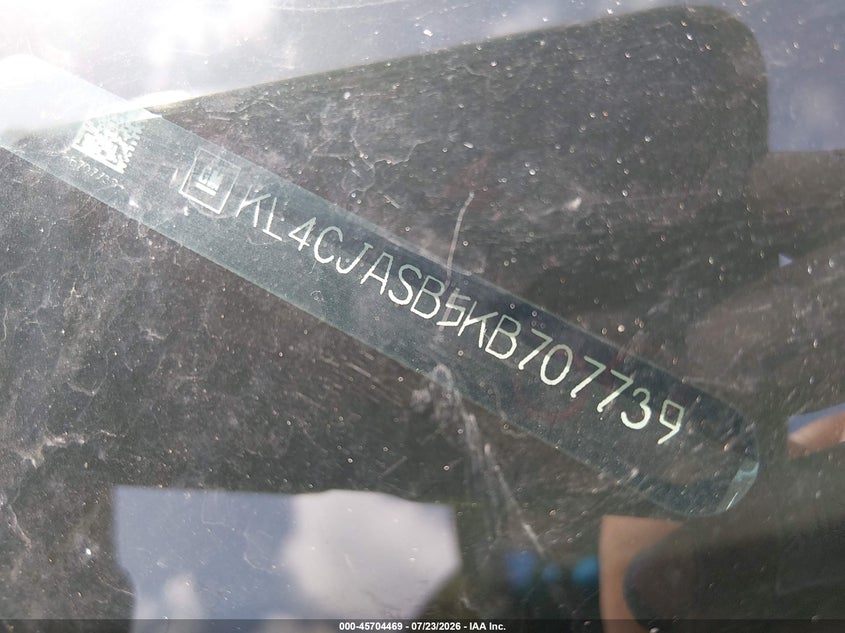 2019 Buick Encore VIN KL4CJASB5KB707739 IAAI salvage auction — FRONT END, Clear (Louisiana), sold $950 on 2026-07-31 (photo 9)