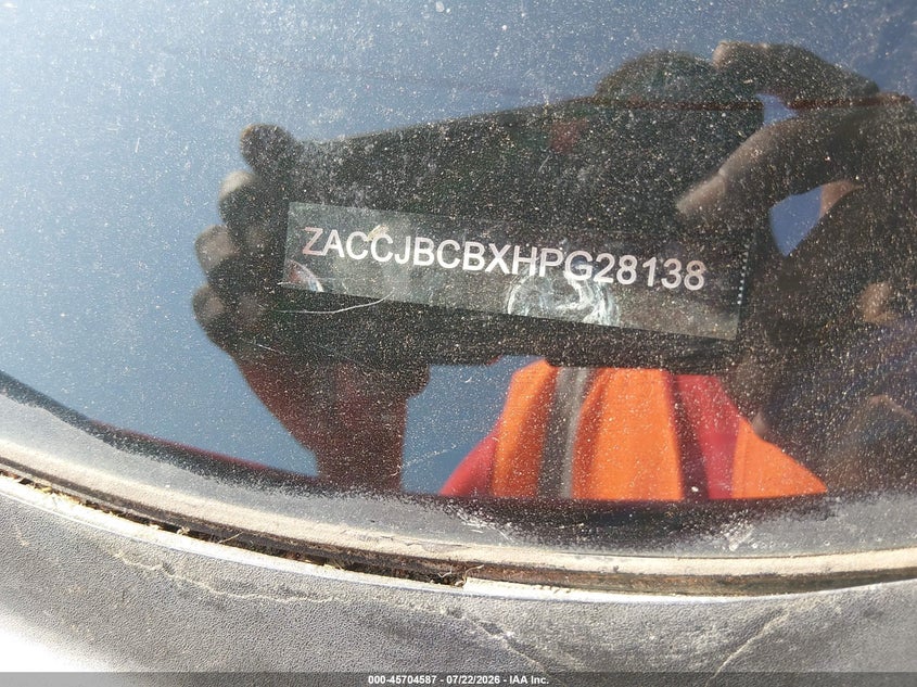 2017 Jeep Renegade VIN ZACCJBCBXHPG28138 IAAI salvage auction — NORMAL WEAR, Clear (Kansas), sold $1,400 on 2026-08-07 (photo 9)