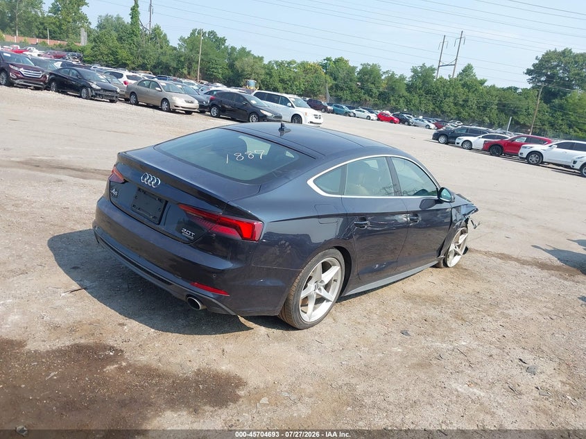 2018 Audi A5 VIN WAUENCF5XJA060484 IAAI salvage auction — RIGHT FRONT, Rebuildable (Florida), sold $7,600 on 2026-08-21 (photo 4)