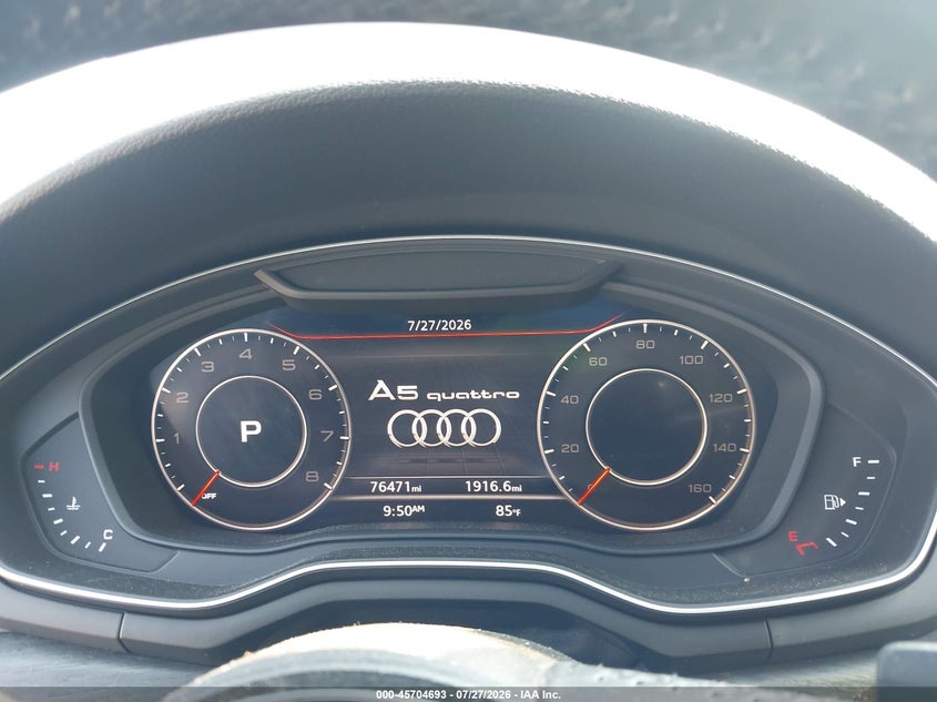 2018 Audi A5 VIN WAUENCF5XJA060484 IAAI salvage auction — RIGHT FRONT, Rebuildable (Florida), sold $7,600 on 2026-08-21 (photo 7)
