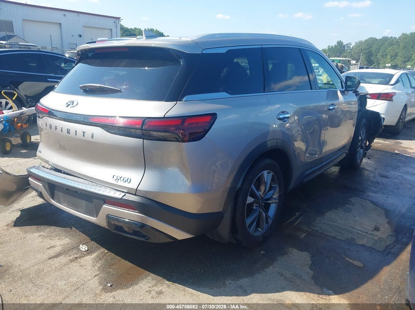 2025 Infiniti Qx60 VIN 5N1AL1FS9SC359452 IAAI salvage auction — FRONT & REAR, Salvage Title, sold $8,000 on 2026-08-31 (photo 4)