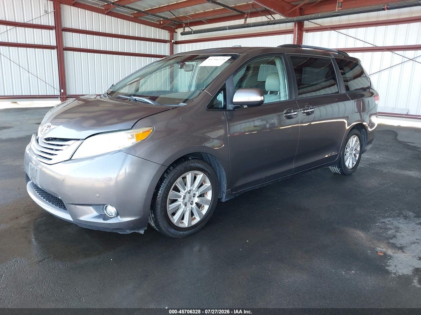 2013 Toyota Sienna VIN 5TDDK3DC5DS050607 IAAI salvage auction — RIGHT FRONT, Salvage (California), sold $2,300 on 2026-08-02 (photo 2)