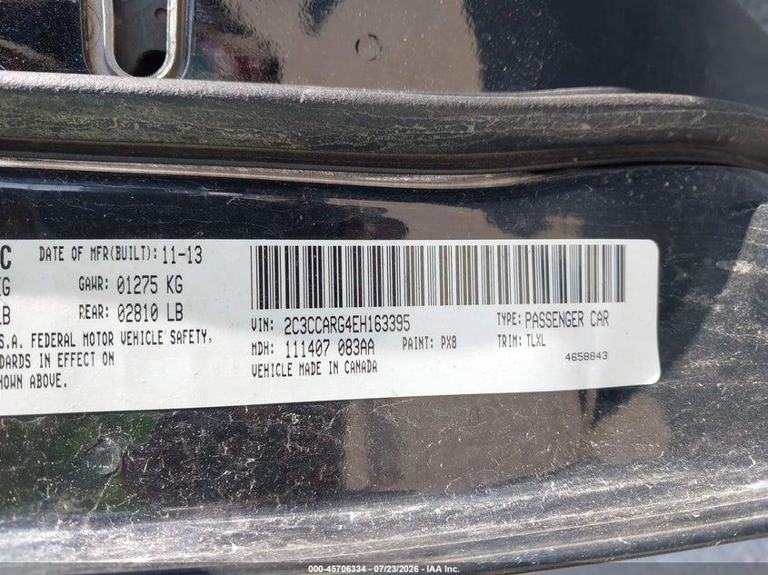 2014 Chrysler 300 VIN 2C3CCARG4EH163395 IAAI salvage auction — NORMAL WEAR, Original (Maine), sold $600 on 2026-07-26 (photo 9)