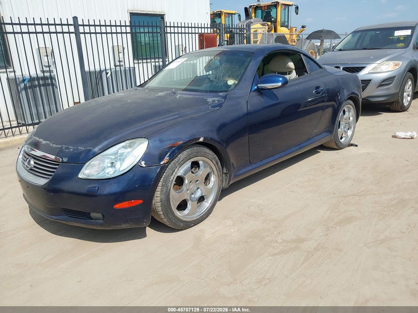2002 Lexus Sc 430 VIN JTHFN48Y520012966 IAAI salvage auction — HAIL, Original (Texas), sold $225 on 2026-07-28 (photo 2)