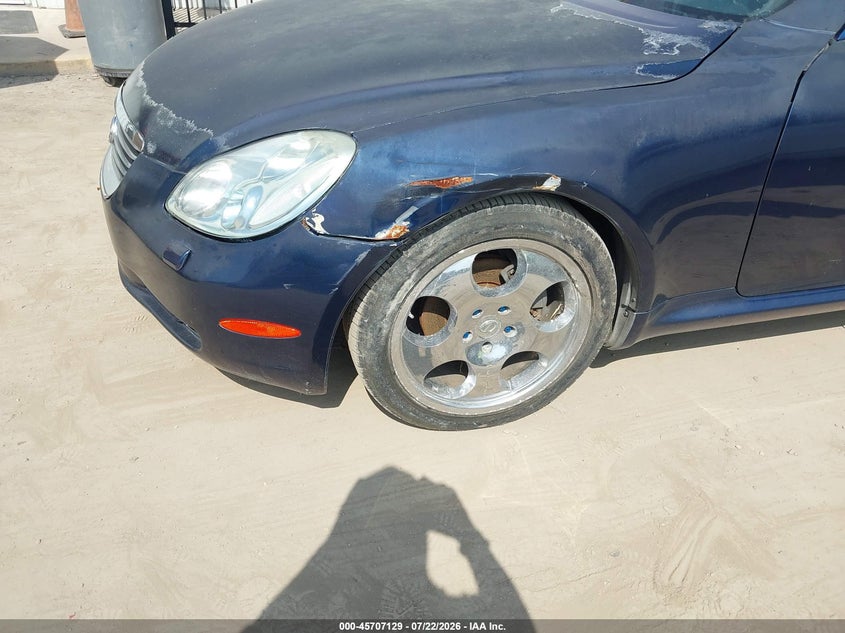 2002 Lexus Sc 430 VIN JTHFN48Y520012966 IAAI salvage auction — HAIL, Original (Texas), sold $225 on 2026-07-28 (photo 6)