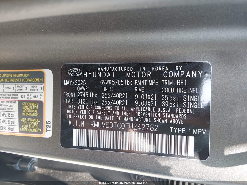 2026 Genesis Gv70 VIN KMUMEDTC0TU242782 IAAI salvage auction — FRONT END, Salvage Title, sold $23,850 on 2026-09-14 (photo 9)