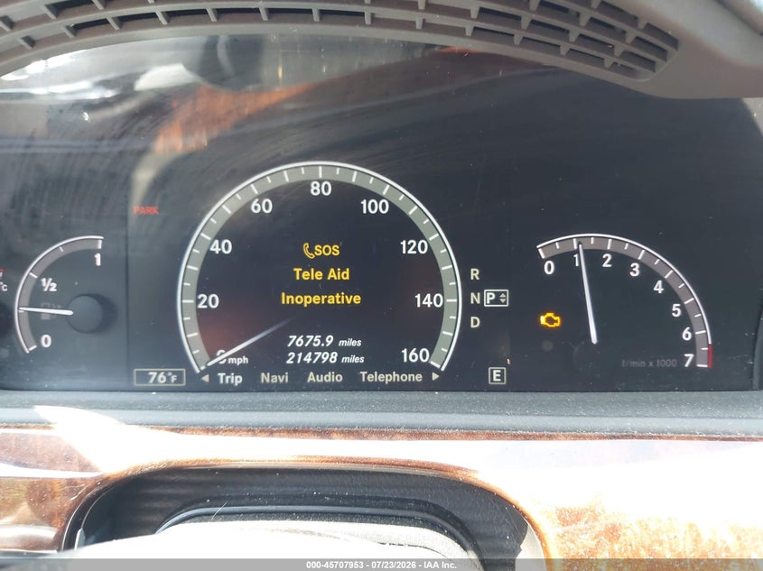 2011 Mercedes-benz S class VIN WDDNG8GB5BA393987 IAAI salvage auction — NORMAL WEAR, Clear (Maryland), sold $25 on 2026-07-29 (photo 7)