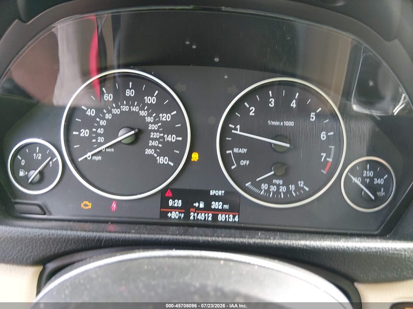 2014 BMW 3 series VIN WBA3A5C52EP601520 IAAI salvage auction — NORMAL WEAR, Clear (Georgia), sold $450 on 2026-08-19 (photo 7)