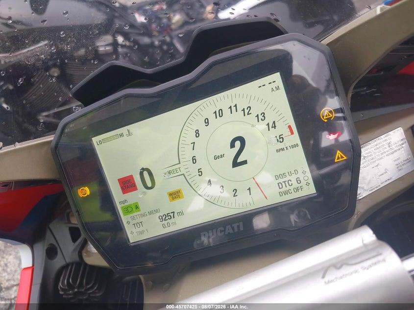 2019 Ducati Panigale VIN ZDMDAGNW5KB009695 IAAI salvage auction — ALL OVER, Wait Title, sold $8,350 on 2026-09-09 (photo 7)
