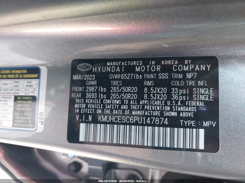 2023 Genesis Gv80 VIN KMUHCESC6PU147874 IAAI salvage auction — FRONT END, Salvage (Indiana), sold $14,750 on 2026-09-17 (photo 9)