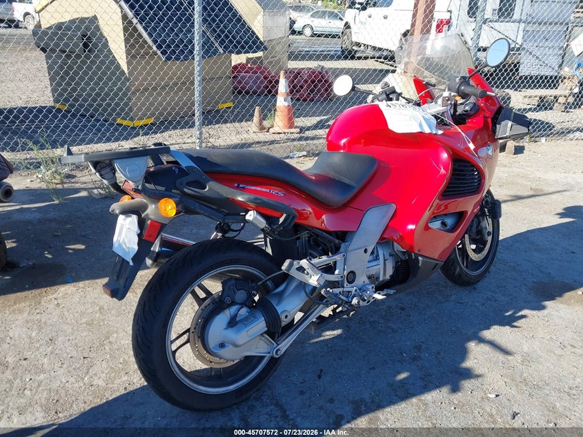 1998 BMW K 1200 VIN WB10554A3WZA51093 IAAI salvage auction — NORMAL WEAR, Clear - Dealer Only (California), sold $25 on 2026-07-30 (photo 4)