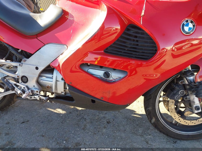 1998 BMW K 1200 VIN WB10554A3WZA51093 IAAI salvage auction — NORMAL WEAR, Clear - Dealer Only (California), sold $25 on 2026-07-30 (photo 8)