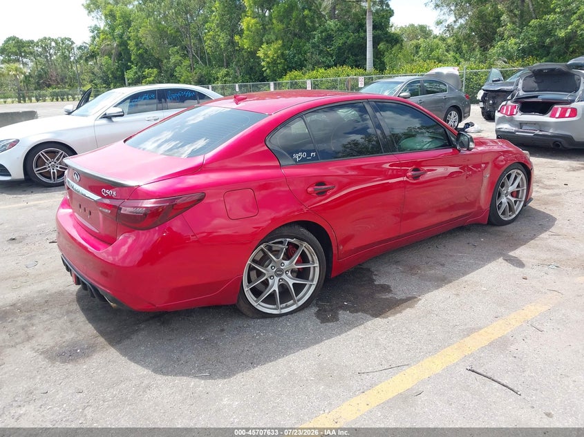 2018 Infiniti Q50 VIN JN1FV7AR9JM481588 IAAI salvage auction — FRONT END, Salvage Title, sold $6,500 on 2026-08-26 (photo 4)