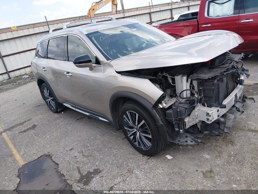 2024 Infiniti Qx60 VIN 5N1DL1GS9RC334587 IAAI salvage auction — FRONT END, Wait Title, sold $6,600 on 2026-10-03 (photo 1)
