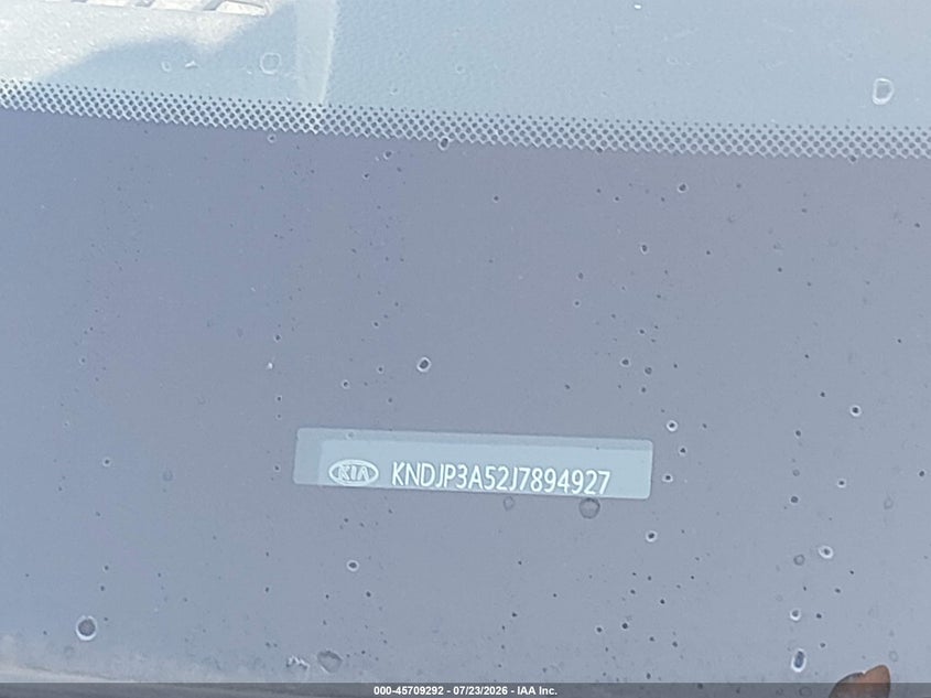 2018 Kia Soul VIN KNDJP3A52J7894927 IAAI salvage auction — NORMAL WEAR, Clear - Dealer Only (California), sold $900 on 2026-07-28 (photo 9)