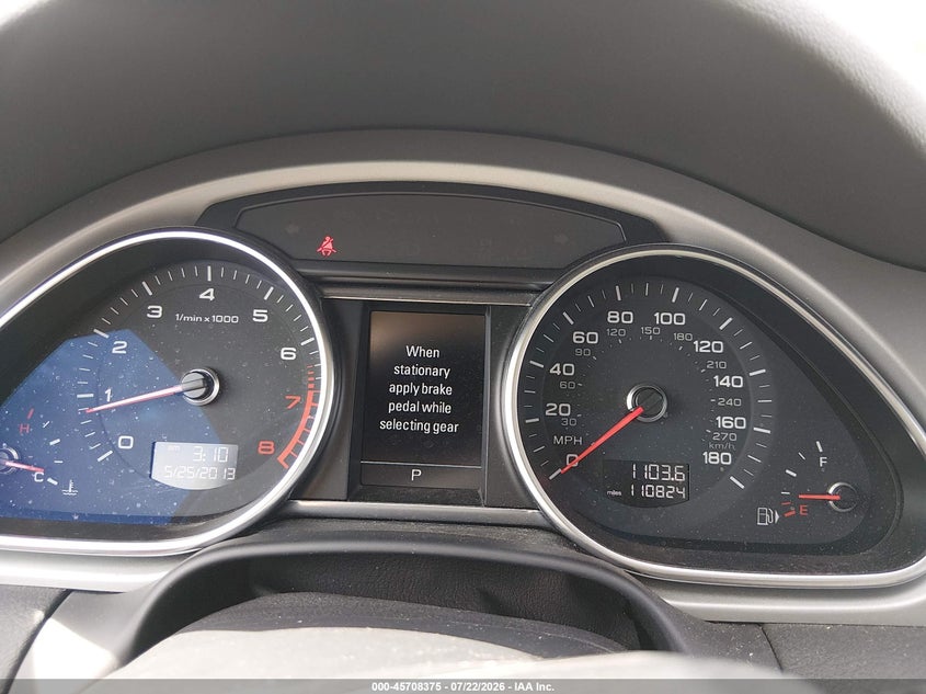 2014 Audi Q7 VIN WA1LGAFEXED019358 IAAI salvage auction — UNKNOWN, Clear (Michigan), sold $25 on 2026-07-29 (photo 7)