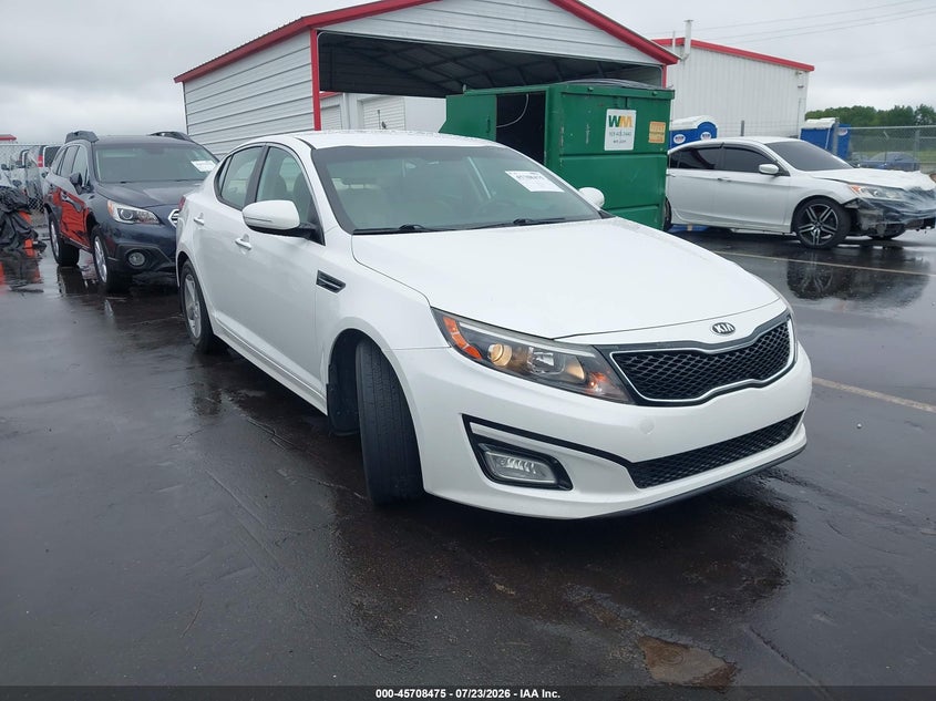 2015 Kia Optima VIN KNAGM4A72F5626535 IAAI salvage auction — LEFT FRONT, Salvage (North Carolina), sold $1,200 on 2026-09-07 (photo 1)
