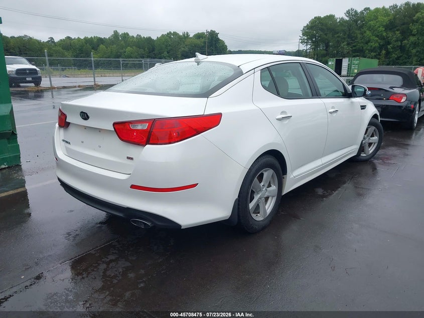 2015 Kia Optima VIN KNAGM4A72F5626535 IAAI salvage auction — LEFT FRONT, Salvage (North Carolina), sold $1,200 on 2026-09-07 (photo 4)