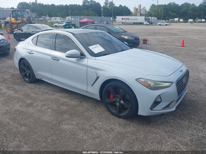 2019 Genesis G70 VIN KMTG34LE1KU022171 IAAI salvage auction — REAR END, Salvage Title, sold $5,450 on 2026-09-02 (photo 1)