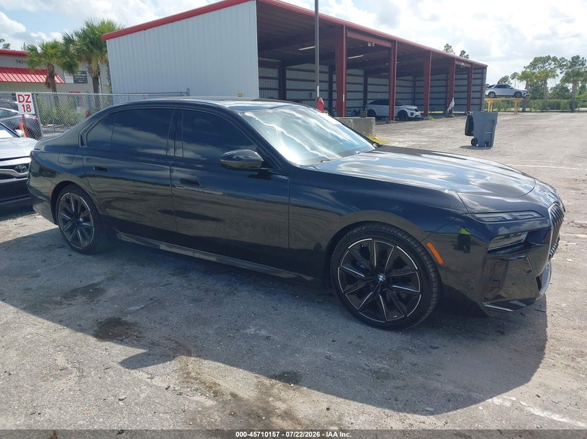 2023 BMW I7 VIN WBY53EJ01PCN59170 IAAI salvage auction — UNKNOWN, Salvage Title, sold $45,100 on 2026-08-03 (photo 1)