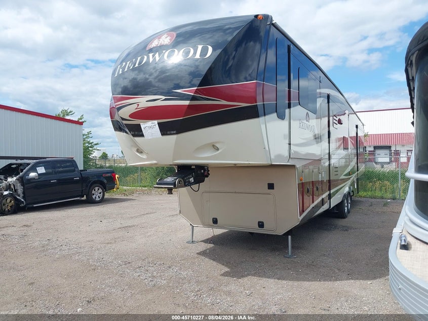 2013 Redwood 36fl 5th whl travel trailer VIN 4V0FC3620DR003192 IAAI salvage auction — STORM DAMAGE, Salvage (North Dakota), sold $7,100 on 2026-09-24 (photo 2)
